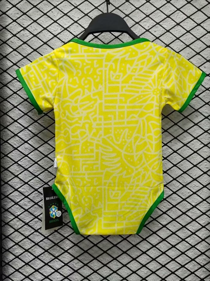 Body Baby Brazil Amarelo/Verde Brasil - Fan Version