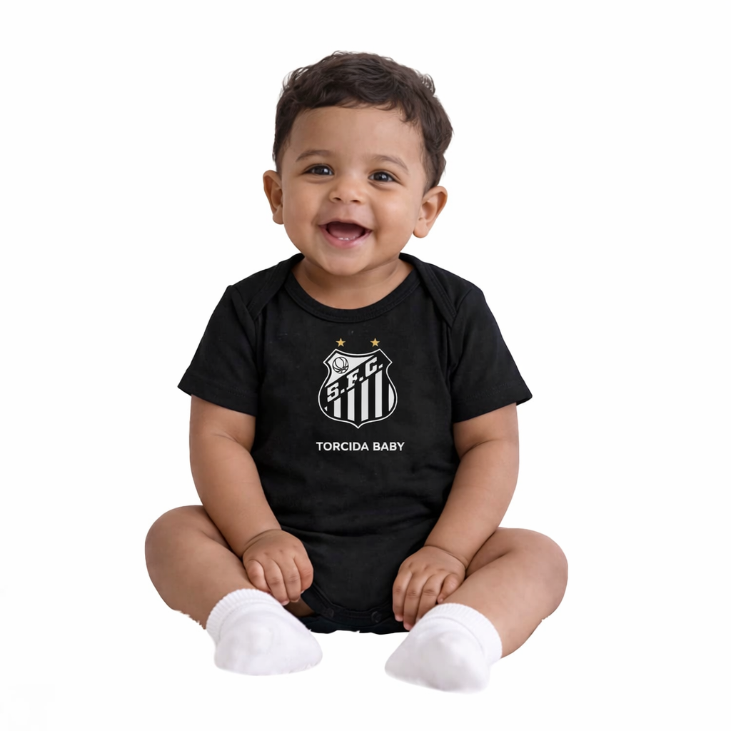 Body Baby Santos Black 2026 Torcida Baby - Fan Version