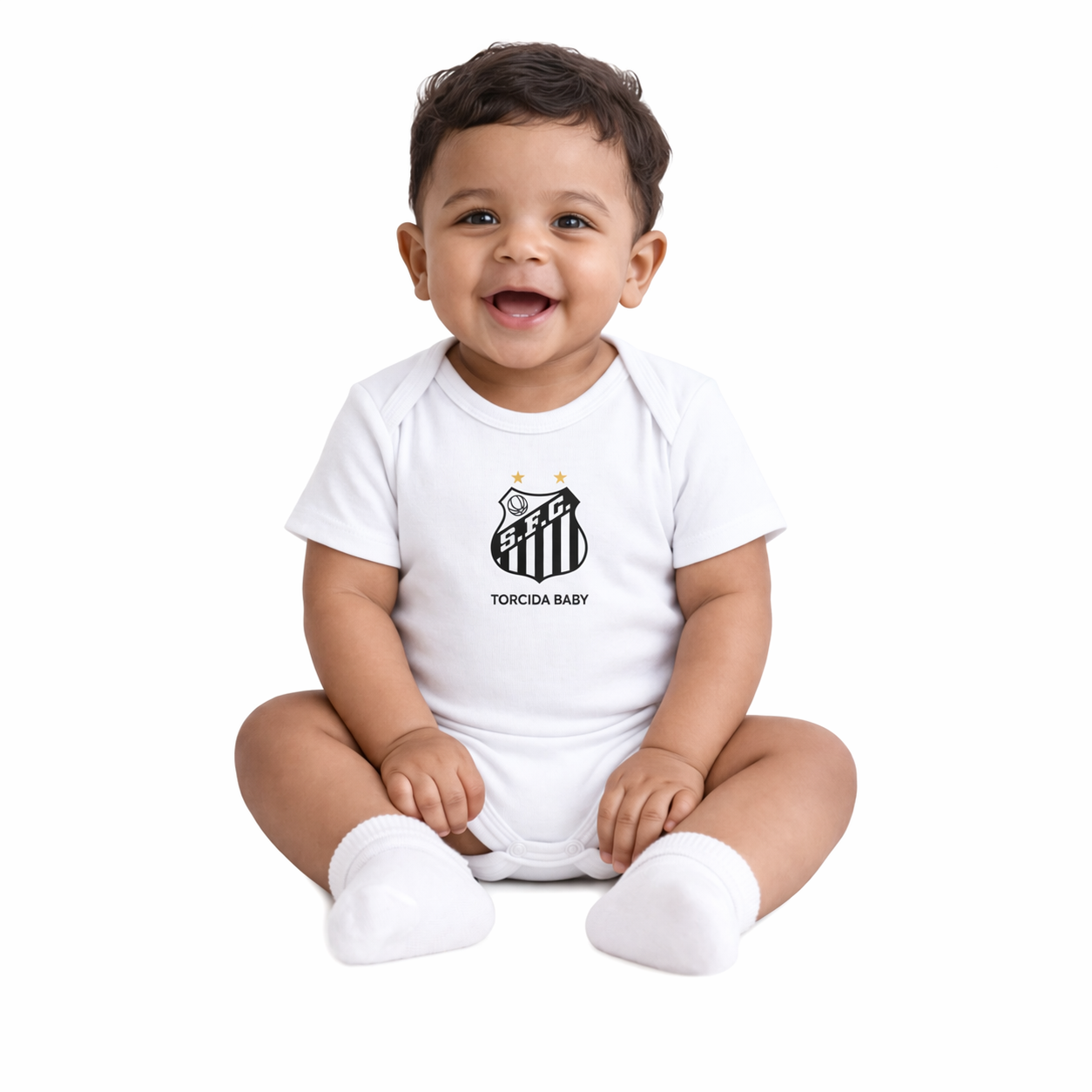 Body Baby Santos White 2026 Torcida Baby - Fan Version