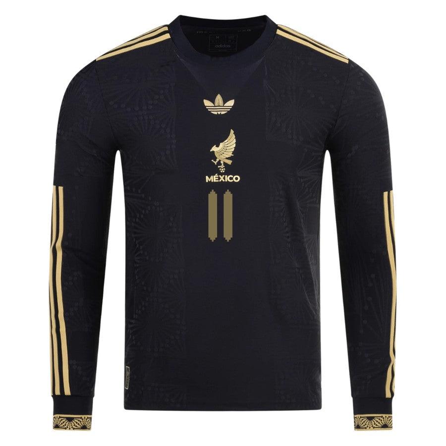 Mexico Santiago Giménez 2025 Special Edition Long Sleeve Authentic Player [Slim Fit] Player Third Jersey by adidas