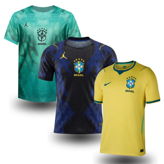 Combo 3 Jerseys do Brazil - Brasil GK, Away & Home - Fan Version