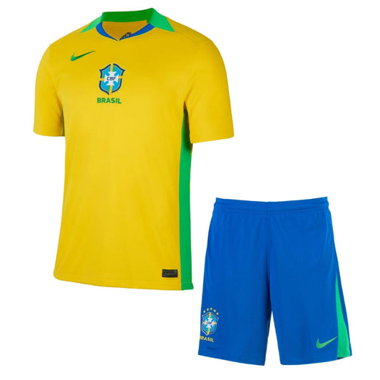 Kids Kit Brazil Home Fan Jersey 2025/26 - Fan Version